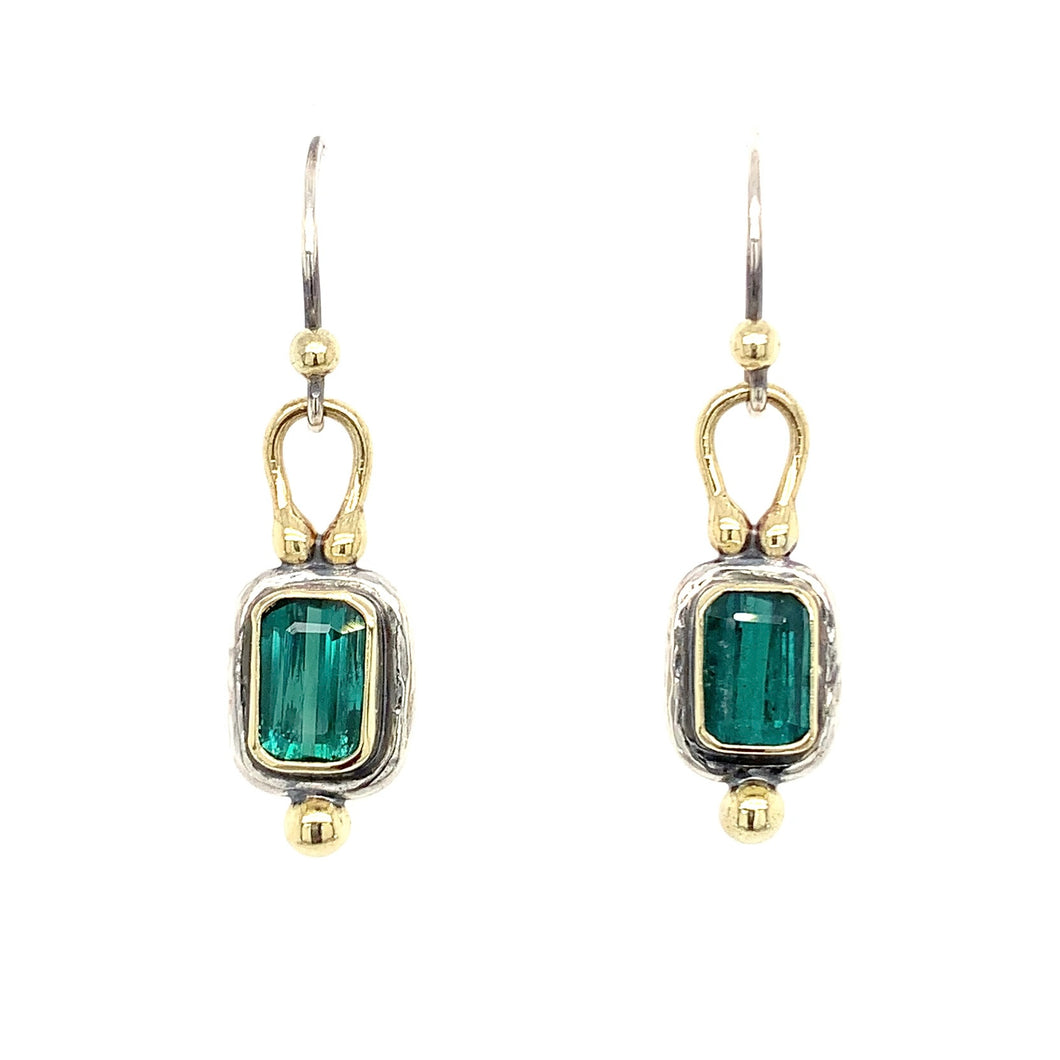 “Teal Elegance” Indicolite Tourmaline Earrings