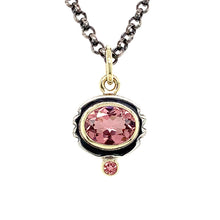 Load image into Gallery viewer, “Surrounded By Her Love” - Pink Tourmaline 14K Gold &amp; Silver Pendant
