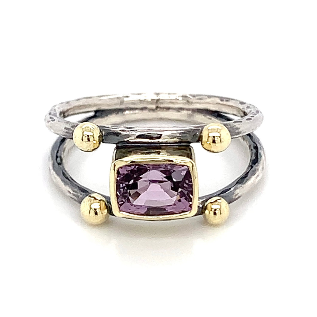 “Two-gether” - Purple Spinel Ring