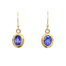 Load image into Gallery viewer, “She Swims In The Ocean Of Intuition” - Tanzanite 14K Gold Earrings
