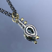 Load image into Gallery viewer, “Cupid’s Arrow” - Blue Zircon Pendant
