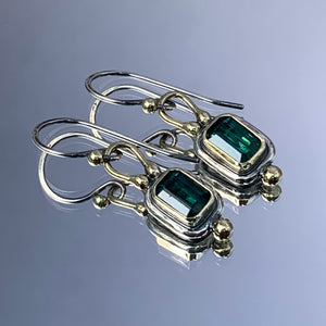 “Teal Elegance” Indicolite Tourmaline Earrings