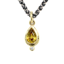 Load image into Gallery viewer, “She’s More Radiant Than A Diamond” - Sphene (Titanite) &amp; Diamond 14K Gold Pendant
