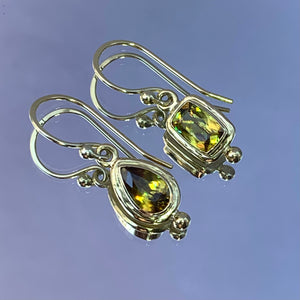 “Sphenetastic Olive Rainbows” - Sphene Earrings