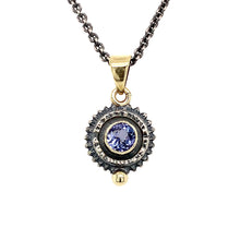 Load image into Gallery viewer, “She’s Getting Into High Gear” - Tanzanite 14K Gold &amp; Silver Pendant
