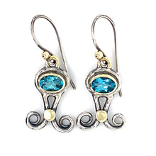 Load image into Gallery viewer, “Mermaid Tails” - Neon Blue Apatite Earrings
