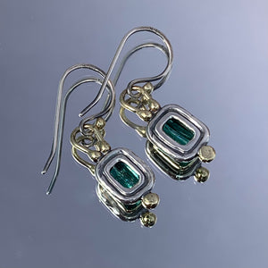 “Teal Elegance” Indicolite Tourmaline Earrings