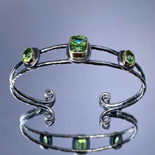 Load image into Gallery viewer, “Tendril Of The Forest” - Tourmaline &amp; Peridot Bangle
