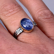 Load image into Gallery viewer, “Tanza Tonight #1” - Tanzanite Cabochon Ring
