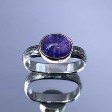 Load image into Gallery viewer, “Tanza Tonight # 3” - Tanzanite Cabochon Ring
