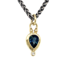 Load image into Gallery viewer, “Serenity” - Unheated Sapphire &amp; Diamond 14K Gold Pendant
