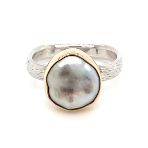 “Kwirky Keshi #3” - Fijian Keshi Pearl Ring