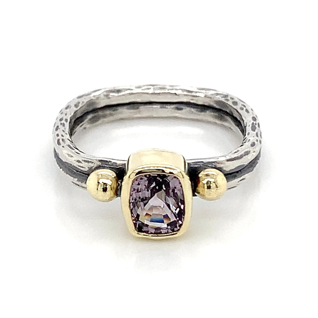 “She’s Put Two And Two Together” - Lilac Spinel 14K Gold & Silver Ring