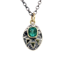 Load image into Gallery viewer, “Radiant” - Teal Green Indicolite Tourmaline 14K Gold &amp; Silver Pendant
