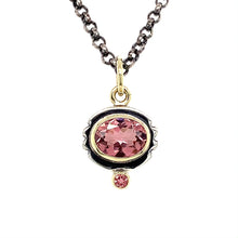 Load and play video in Gallery viewer, “Surrounded By Her Love” - Pink Tourmaline 14K Gold &amp; Silver Pendant
