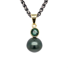 Load and play video in Gallery viewer, “Tantalising Teal Trinket” - Fijian Pearl &amp; Tourmaline Pendant
