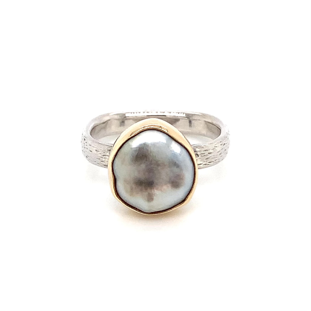 “Kwirky Keshi #3” - Fijian Keshi Pearl Ring